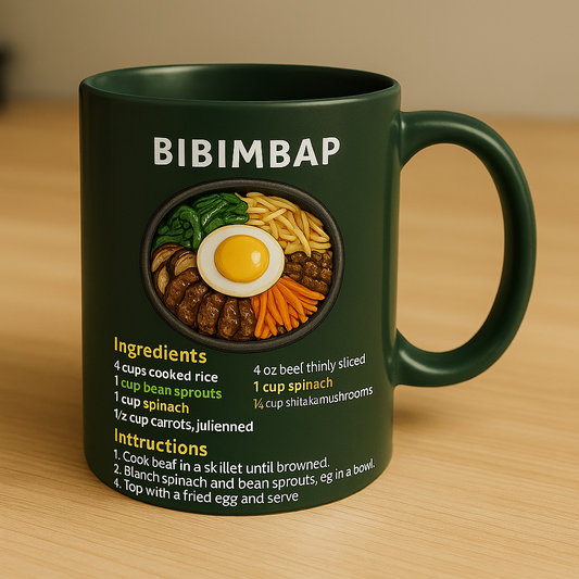 Tteokbokki Recipe Mug — Colorful Korean Street Food Ceramic Coffee Cup (11oz/15oz)