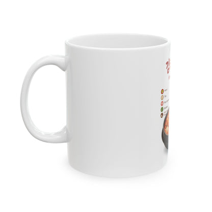 Kimchi Jjigae Recipe Ceramic Mug – Korean Stew Illustration Coffee Cup (11oz/15oz)